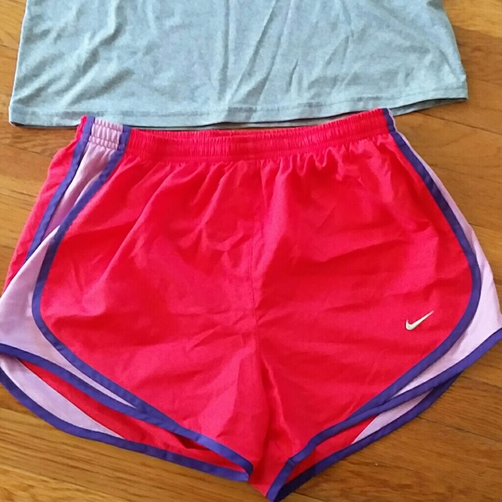 Red Nike running shorts